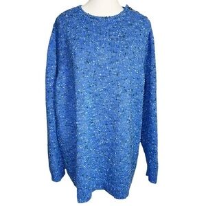 J. Jill Blue Popcorn Long Sleeve Sweater